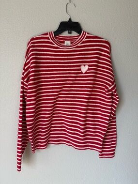 a new day Red & White Striped Super Soft Sweater